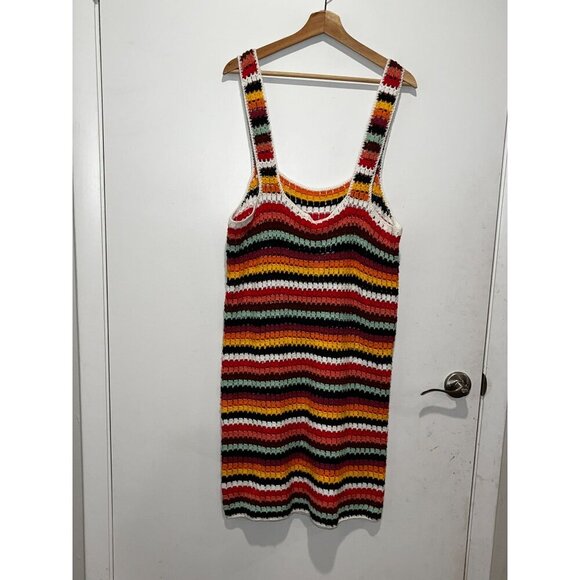 NWT Marine Layer Fiona Multicolor Crochet Striped Women's Mini Dress Size XL - Picture 5 of 9
